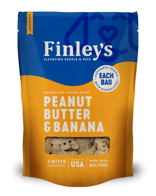 Finley's Barkery Crunchy Dog Biscuits Peanut Butter & Banana 6 oz