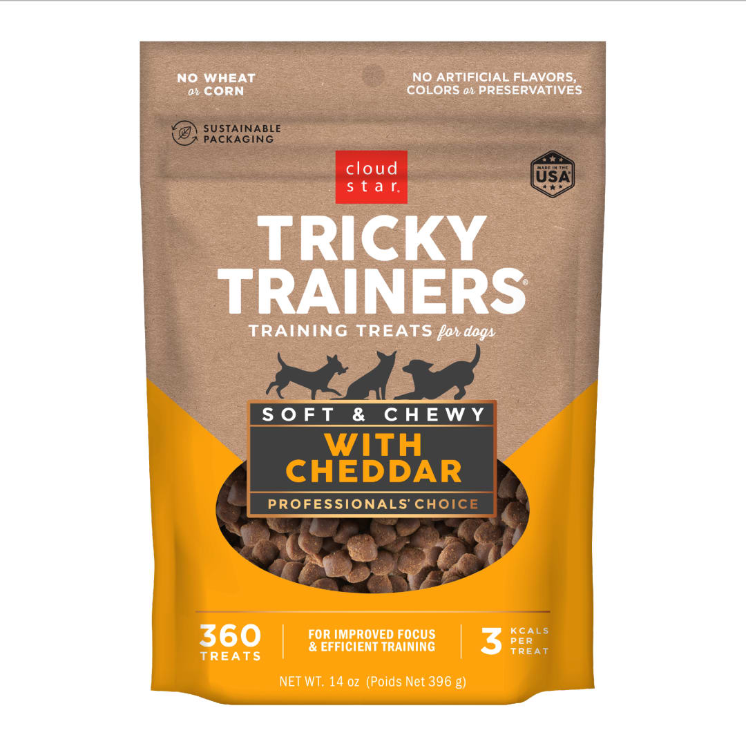 Cloud Star Tricky Trainers Soft & Chewy Dog Treats, Cheddar, 14 oz. Pouch