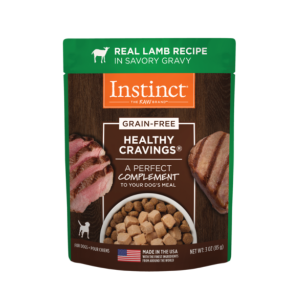 Instinct Healthy Cravings Grain-Free Real Lamb Recipe Wet Dog Food Topper 3oz Pouch