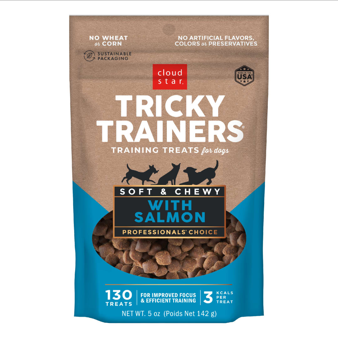 Cloud Star Tricky Trainers Chewy Dog Treats, Salmon, 5 oz. Pouch