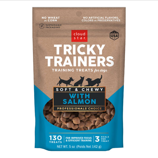 Cloud Star Tricky Trainers Chewy Dog Treats, Salmon, 5 oz. Pouch