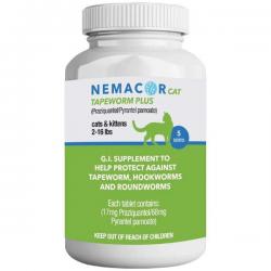 Nemacor Cat Tapeworm Plus Dewormer for Cats & Kittens 2-16 lb  5ct