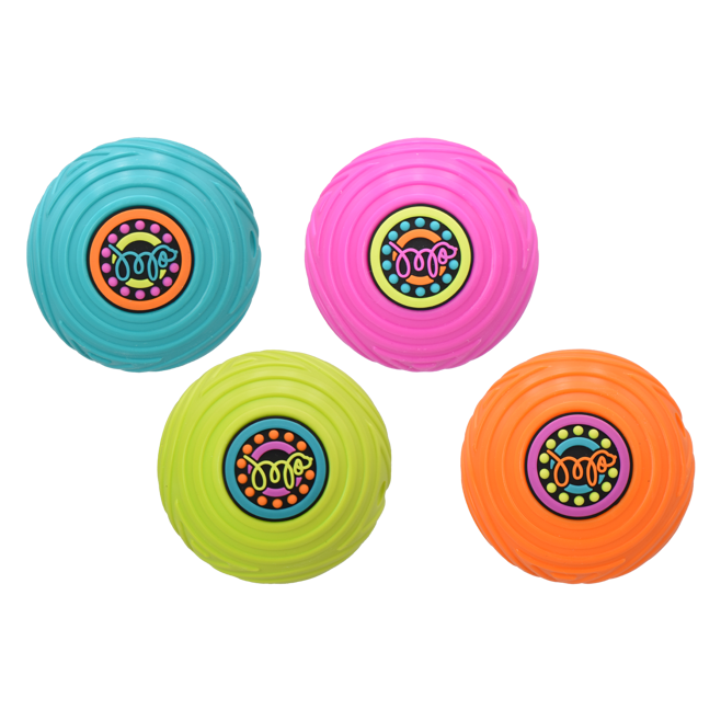 Multipet 3.5 in Grooverz Ball TPR Dog Toy Assorted Single