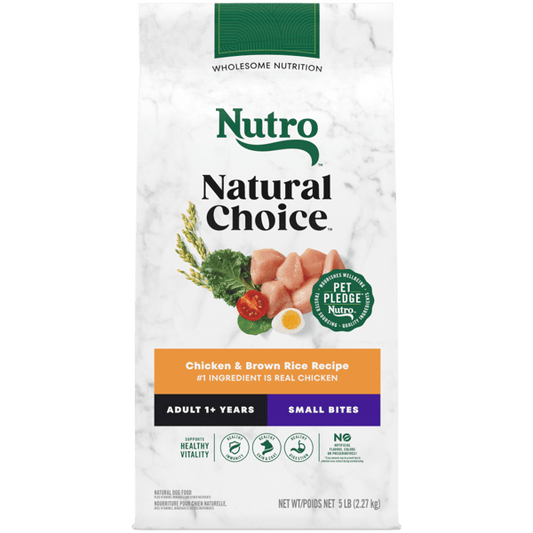 Nutro Natural Choice Dry Dog Food Adult Small Bites Chicken & Brown Rice Recipe 5lb bag