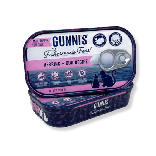 Gunnis Pet Herring and Cod Food Topper for Cats 3oz