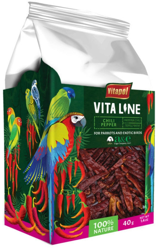 A&E Vitapol Vita Line Chili Peppers for Parrots and Exotic Birds  1.4oz