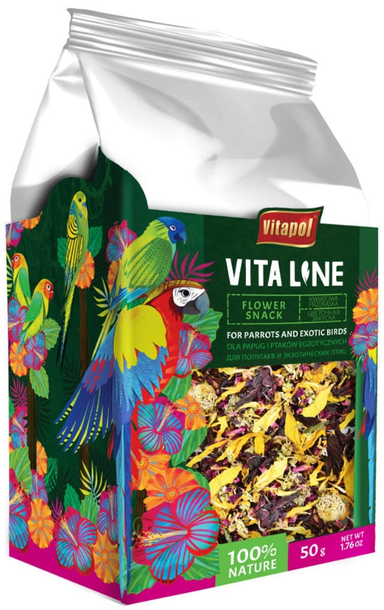 A&E Vitapol Vita Line Flower Snack for Parrots and Exotic Birds 1.76oz