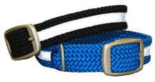 Mendota Pet Double Braid Collar - Satin Nickel, Night-Viz Blue, Standard, 24 inch