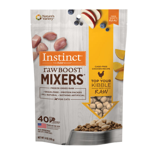 Instinct Freeze-Dried Raw Boost Mixers Grain-Free Chicken Recipe Freeze-Dried Cat Food Topper 6oz Bag