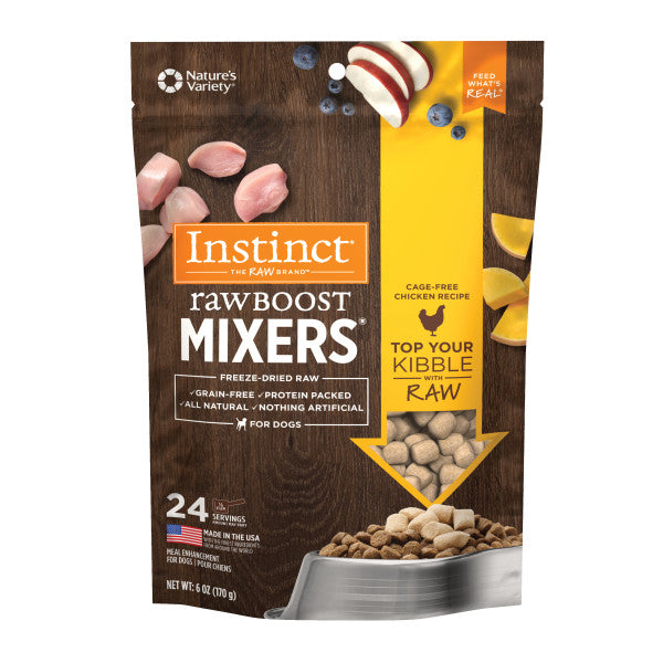 Instinct Freeze-Dried Raw Boost Mixers Grain-Free Chicken Recipe Freeze-Dried Dog Food Topper 6oz Bag