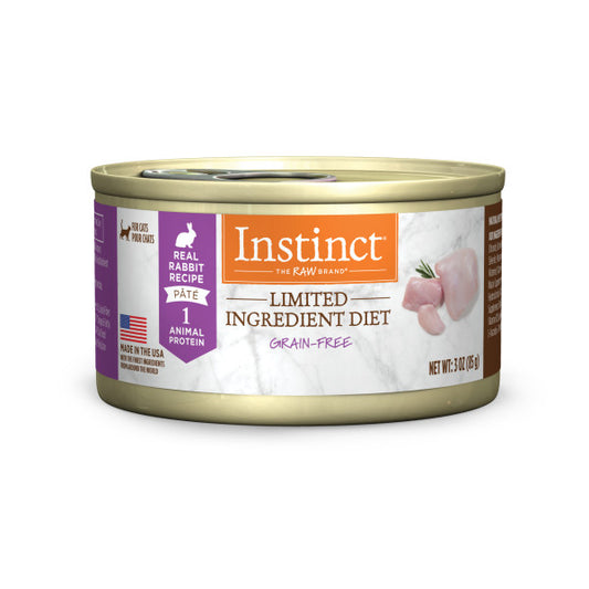 Instinct Limited Ingredient Diet Grain-Free Pate Real Rabbit Recipe Canned Cat Food 3oz Can