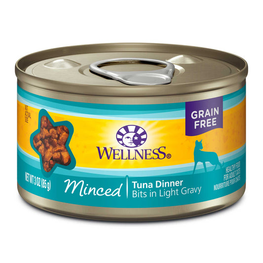 Wellness Complete Health Natural Grain Free Wet Canned Cat Food Minced Tuna Entree 3oz Can