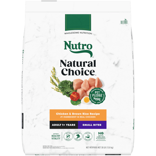 Nutro Natural Choice Dry Dog Food Adult Small Bites Chicken & Brown Rice Recipe 30lb bag