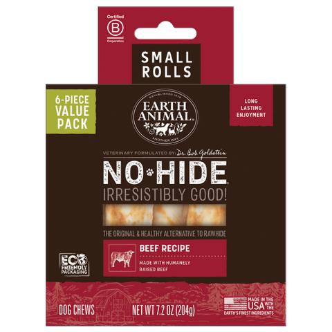 Earth Animal No-Hide Beef Rolls Value Box Dog Treats, Small, 6 Pk