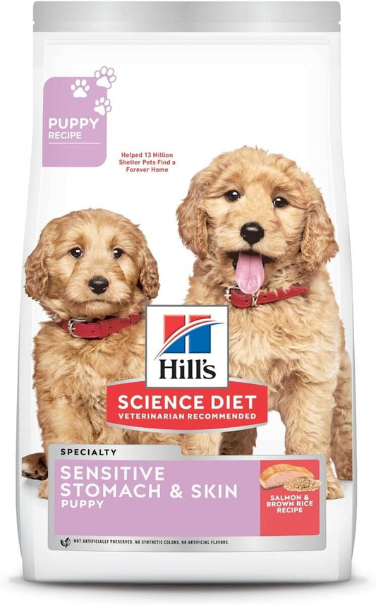 Hill's Science Diet Puppy Sensitive Stomach & Skin Salmon & Brown Rice Recipe Dry Dog Food - 4 Lb