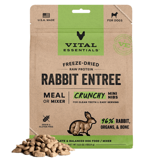 Vital Essentials Freeze-Dried Raw Rabbit Mini Nibs Dog Food, 14 oz