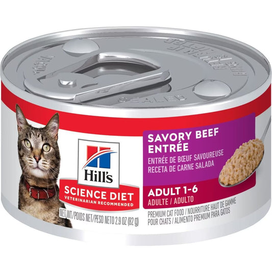 Hill's Science Diet Adult Savory Beef Entrée Wet Cat Food - 2.9 oz