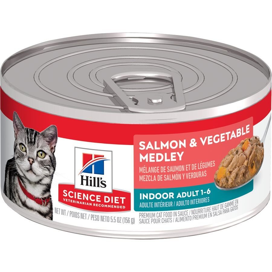 Hill's Science Diet Adult Indoor Salmon & Vegetable Medley Wet Cat Food - 5.5 oz