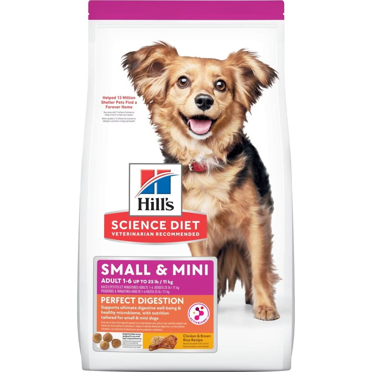 Hill's Science Diet Small & Mini Adult Perfect Digestion Chicken & Brown Rice Recipe Dry Dog Food - 3.5 Lb