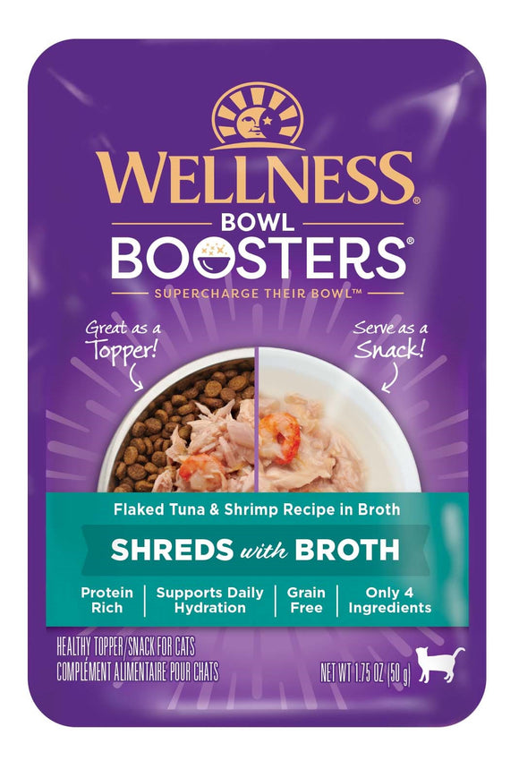 Wellness Bowl Boosters Wet Cat Topper Flaked Tuna & Shrimp in Broth 1.75oz