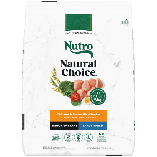 Nutro Natural Choice Dry Dog Food Large Breed Senior Farm-Raised Chicken & Brown Rice Recipe 30lb bag