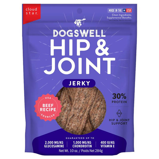 Dogswell Hip & Joint Jerky Dog Treats, Beef, 10 oz. Pouch