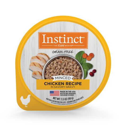 Instinct Grain-Free Minced Recipe with Real Chicken Wet Cat Food Cups 3.5oz Cup