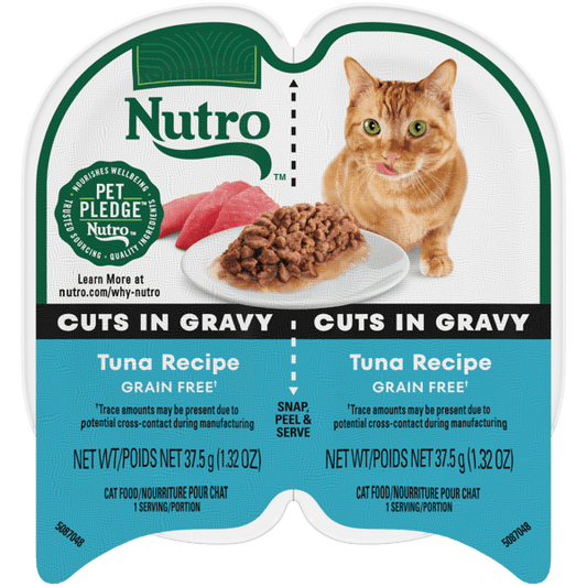 Nutro Wet Cat Food 2.6oz portion cup Tuna Recipe Cuts in Gravy