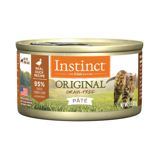 Instinct Original Grain-Free Pate Real Duck Recipe Canned Cat Food 3oz Can