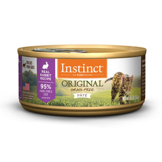 Instinct Original Grain-Free Pate Real Rabbit Recipe Canned Cat Food 5.5oz Can