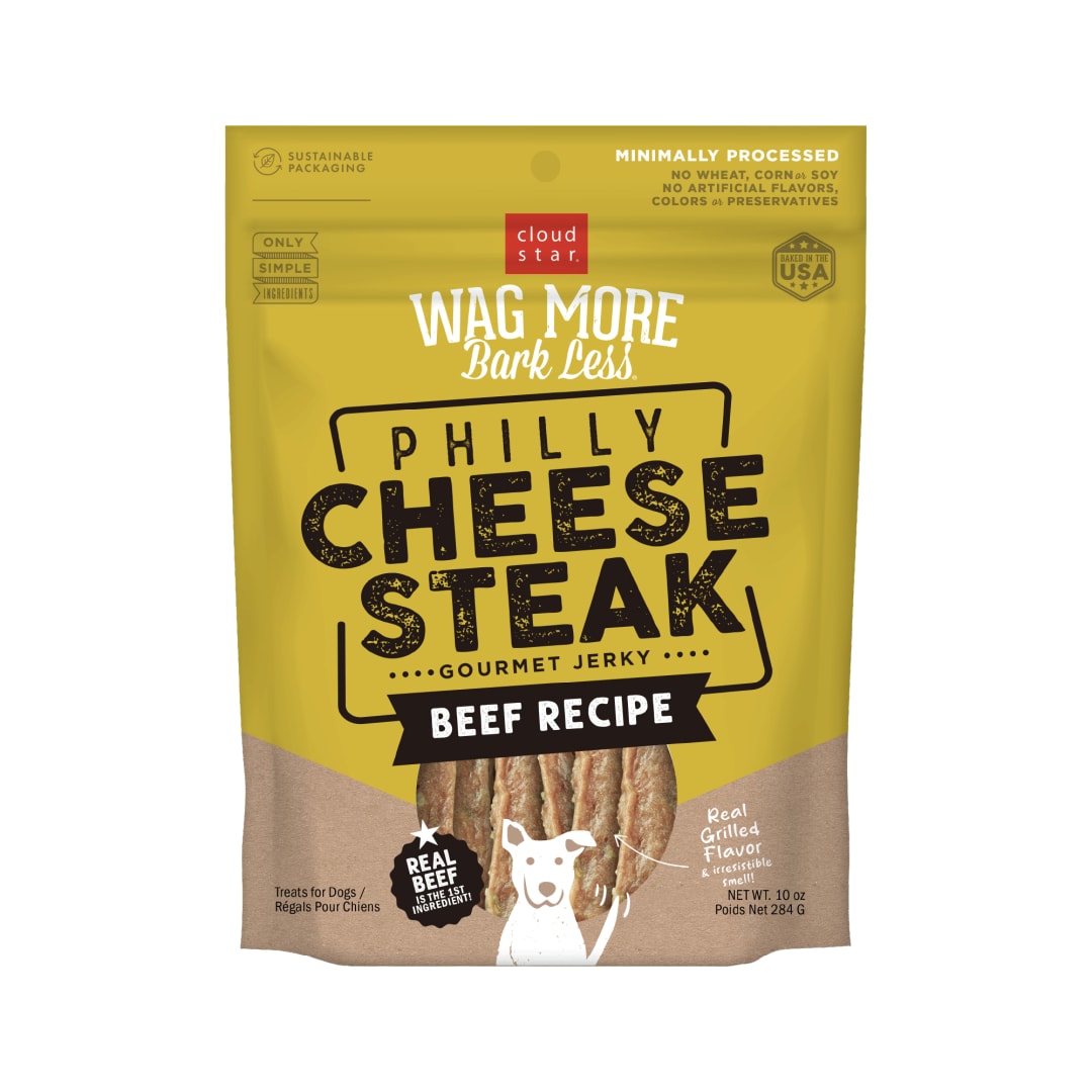 Cloud Star Wag More Bark Less Jerky: Philly Cheesesteak Beef - 10 oz
