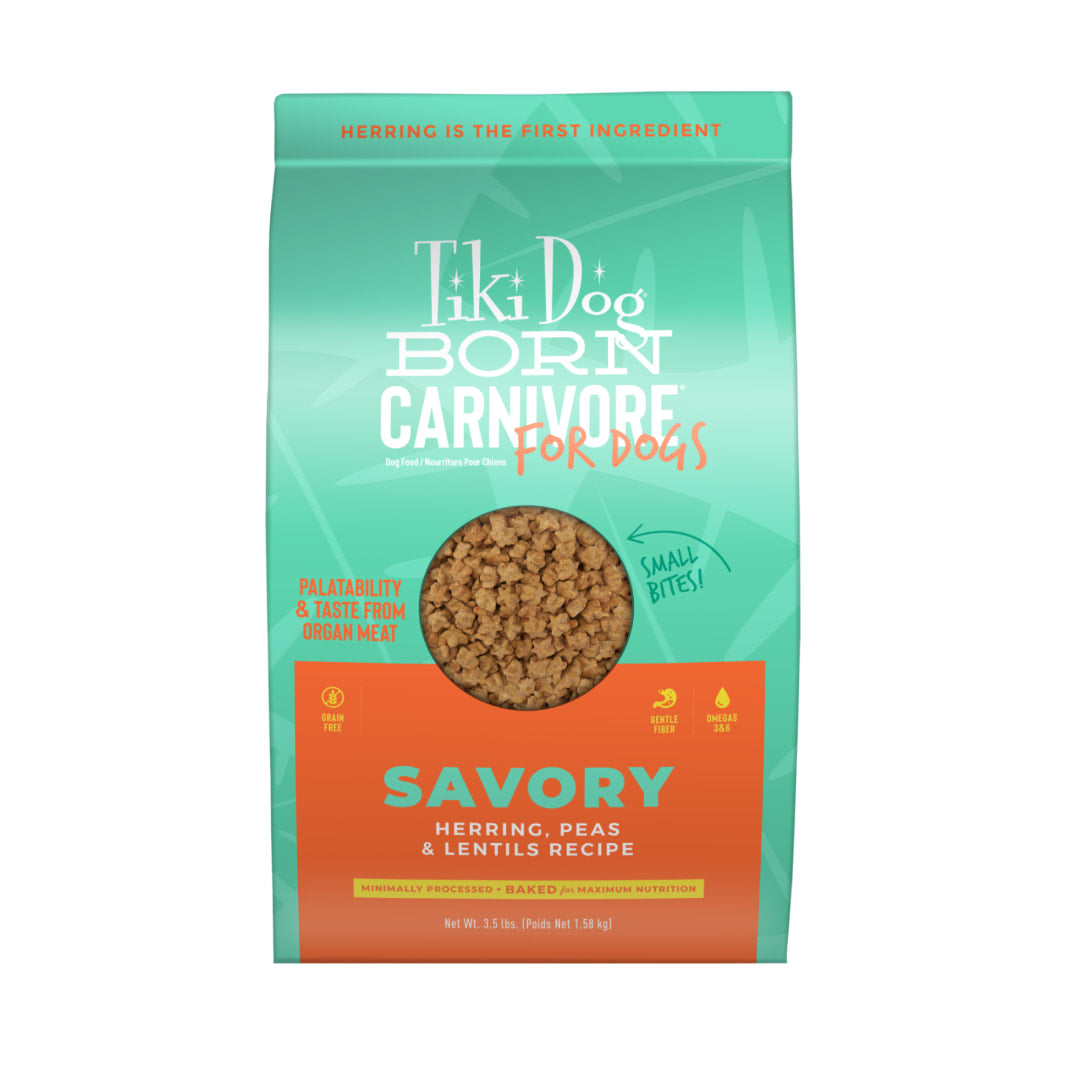 Tiki Dog Born Carnivore Dry Dog Food, Herring Peas & Lentils, 3.5 lbs. Bag
