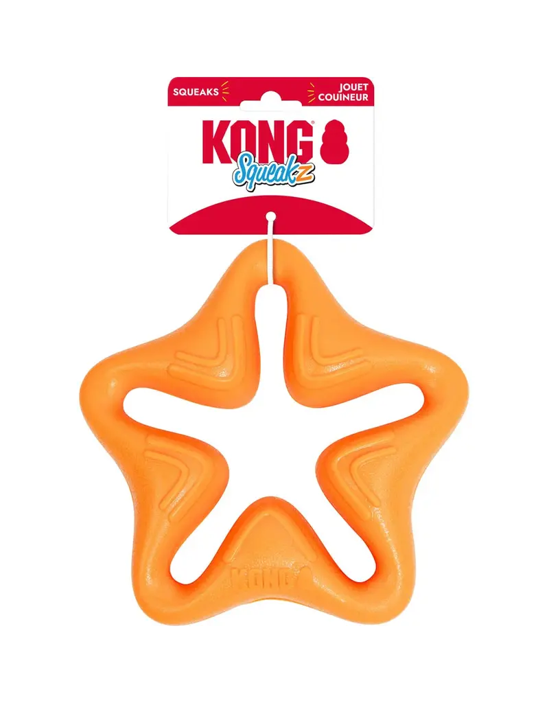 Kong Squeakz Star Dog Toy Orange Large