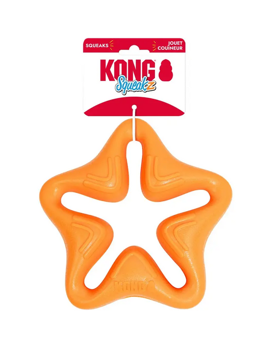 Kong Squeakz Star Dog Toy Orange Large