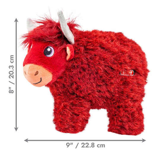 Kong Toughz Squeaky Plush Dog Toy Medium Highland Cow