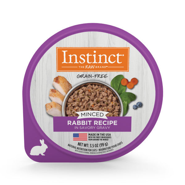 Instinct Grain-Free Minced Recipe with Real Rabbit Wet Cat Food Cups 3.5oz Cup