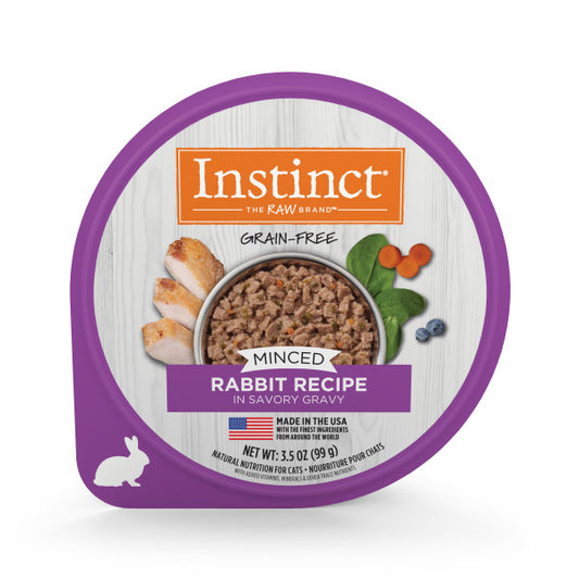 Instinct Grain-Free Minced Recipe with Real Rabbit Wet Cat Food Cups 3.5oz Cup