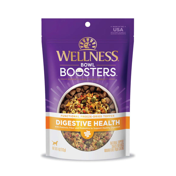 Wellness Bowl Boosters Functional Freeze-Dried Dog Food Topper Digestive Health 4oz Bag