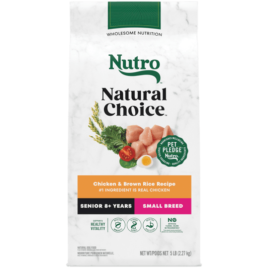 Nutro Natural Choice Dry Dog Food Small Breed Senior Chicken & Brown Rice Recipe 5lb bag