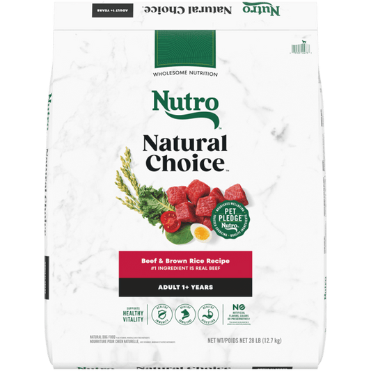 Nutro Natural Choice Dry Dog Food Adult Beef & Brown Rice Recipe 28lb bag