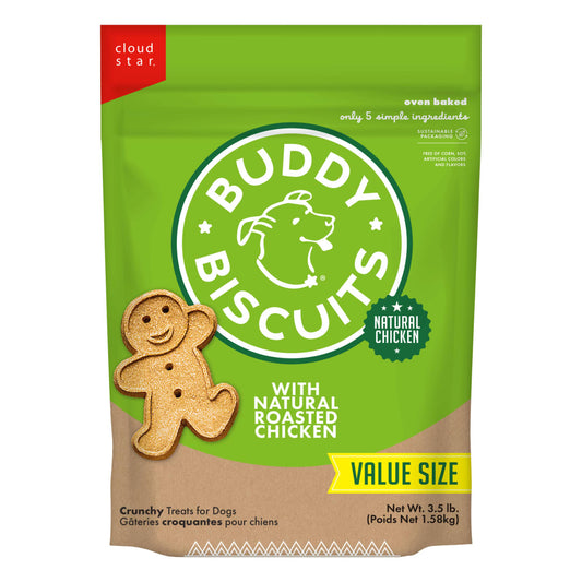 Cloud Star Buddy Biscuits Crunchy Dog Treats, Roasted Chicken, 3.5 lbs. Bag