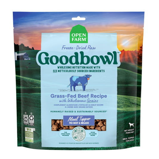 Open Farm Goodbowl Grass-Fed Beef Recipe Freeze Dried Raw Topper 23oz Bag