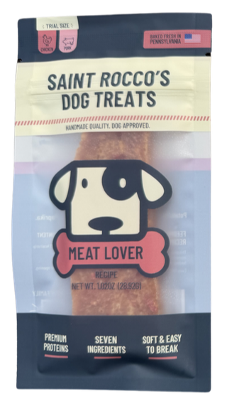 Saint Rocco's Treats Meat Lovers Strip Dog Treat 1 oz