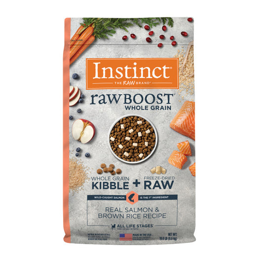 Instinct Raw Boost Whole Grain Real Salmon & Brown Rice Recipe Dry Dog Food 19lb Bag