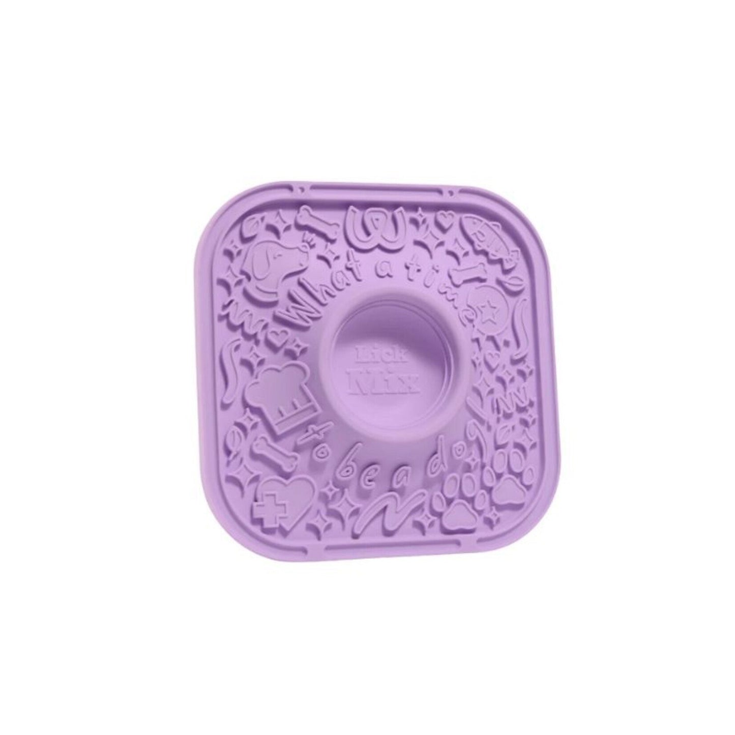 Woof Dog Treat Lick Mat Dog Toy Lavendar