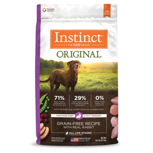 Instinct Original Grain-Free Recipe with Real Rabbit Dry Dog Food 20lb Bag