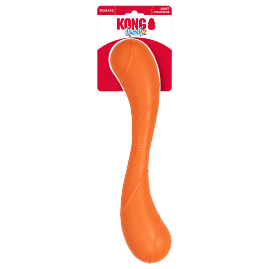Kong Squeakz Stick Dog Toy Orange Large