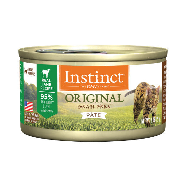 Instinct Original Grain-Free Pate Real Lamb Recipe Canned Cat Food 3oz Can