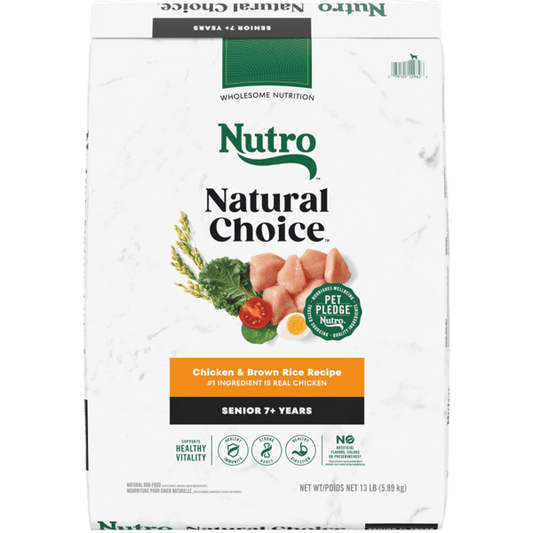 Nutro Natural Choice Dry Dog Food Senior Chicken & Brown Rice Recipe 13lb bag