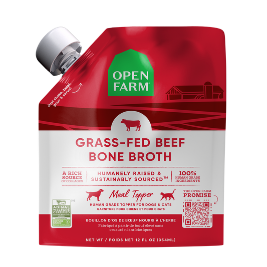Open Farm Grass-Fed Beef Bone Broth For Dogs & Cats 33.8oz Tetra